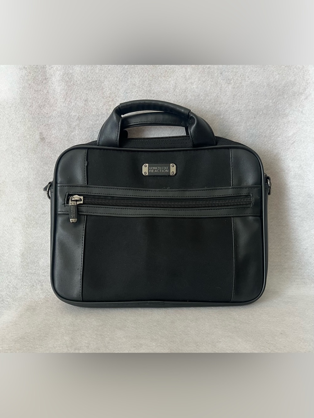 Kenneth Cole Reaction R-Tech Black Laptop Briefcase with Front Zip Pocket